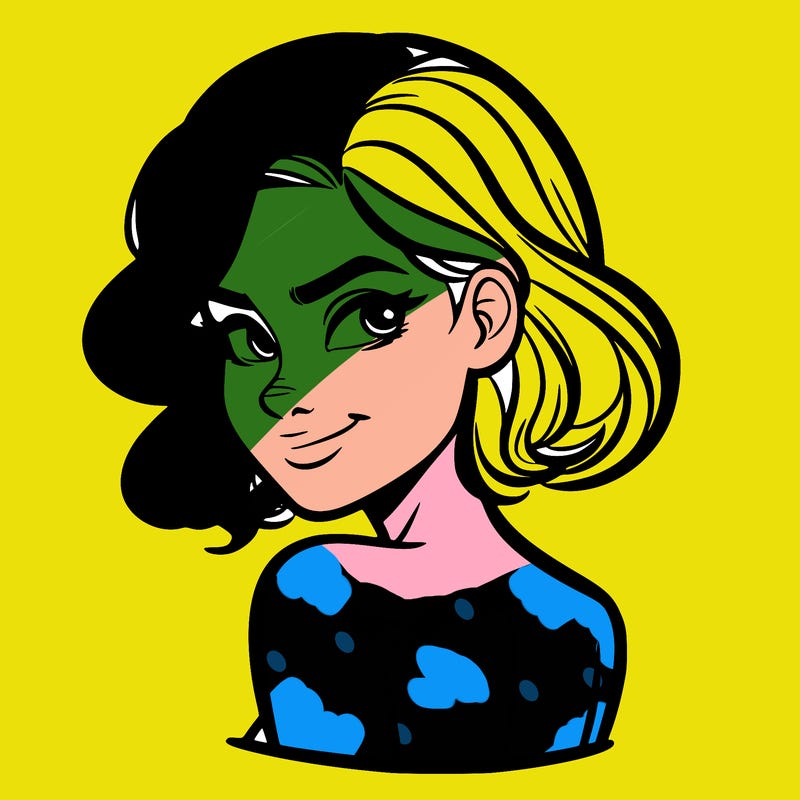 portrait of a woman looking over her shoulder smirking