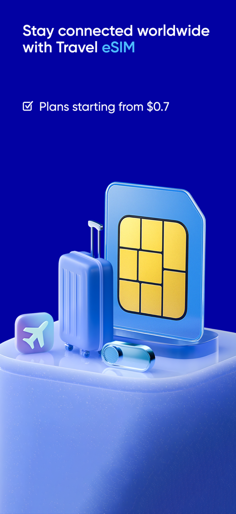 OSON app travel eSIM feature offering international data plans starting from zero point seven dollars