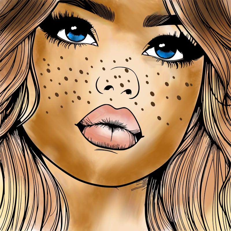 really realistic girl with lips