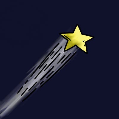 a shooting star in the sky