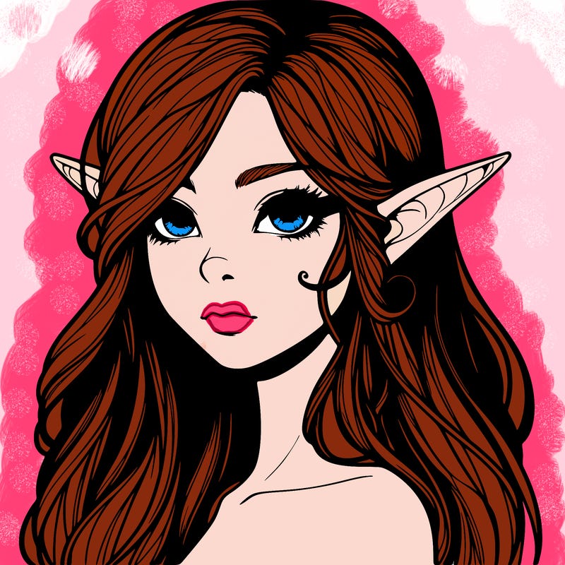 elf girl realistic dark fantasy