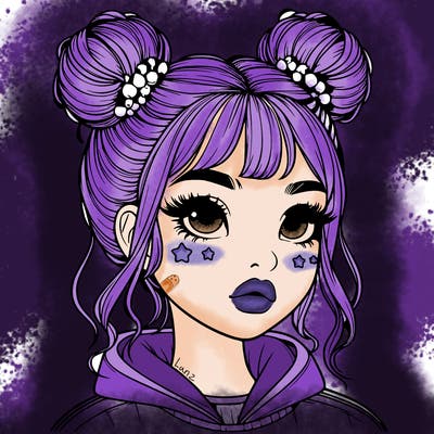 realistic girl with space buns