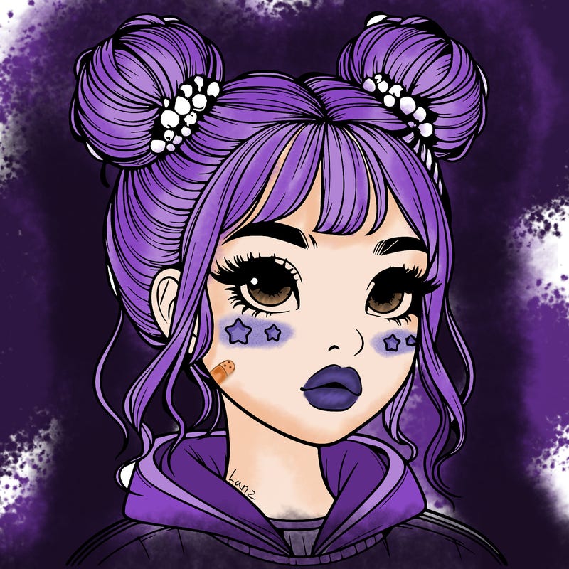 realistic girl with space buns