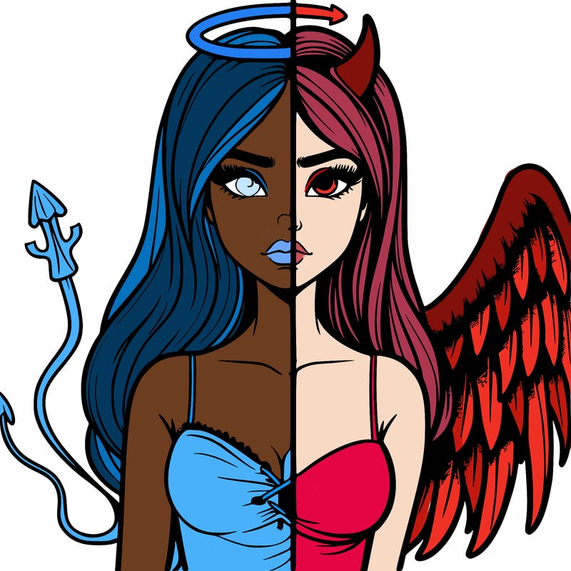devil vs angel realistic girl