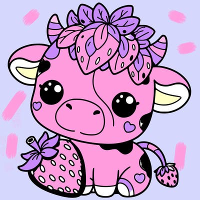 cute strawberry cow