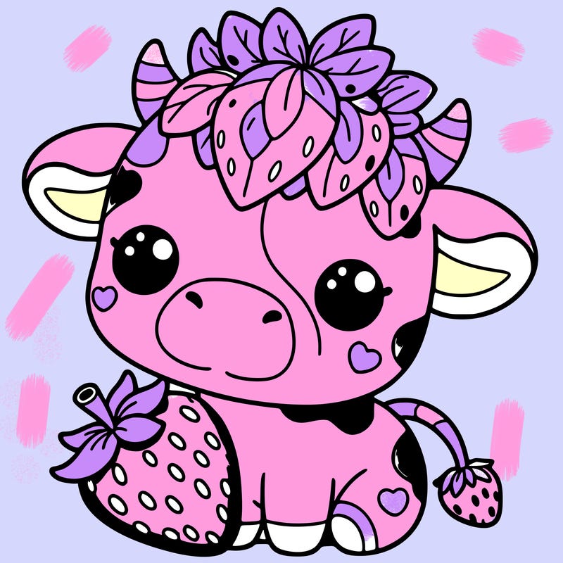 cute strawberry cow