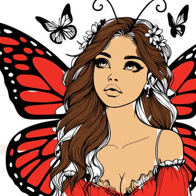 butterfly fairy realistic girl