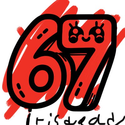 the numbers 67