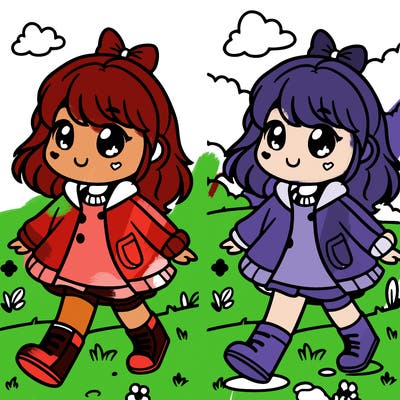 cute girl playing outside