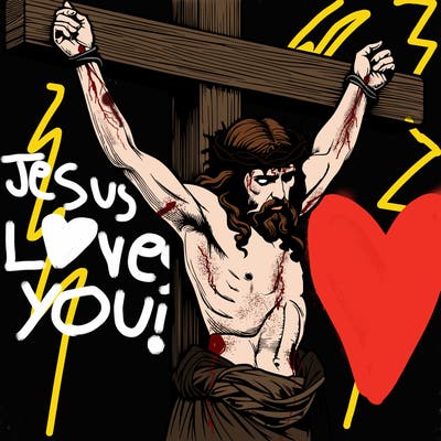 jesus realistic on the cross