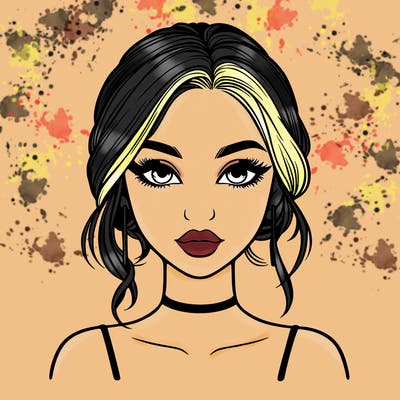 realistic girl with makeup on