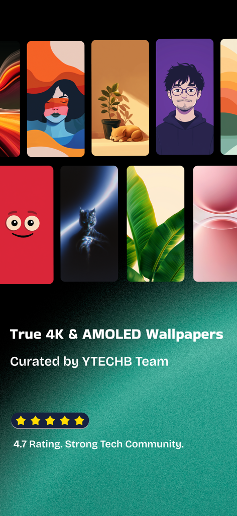 4K Wallpapers - PhoneWalls HD - Una colección curada de fondos de pantalla 4K y AMOLED verdaderos para iPhone con diversos diseños estéticos