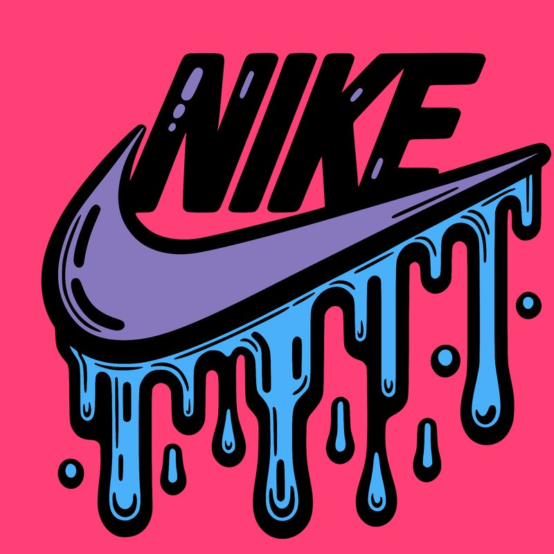 dripping nike logo