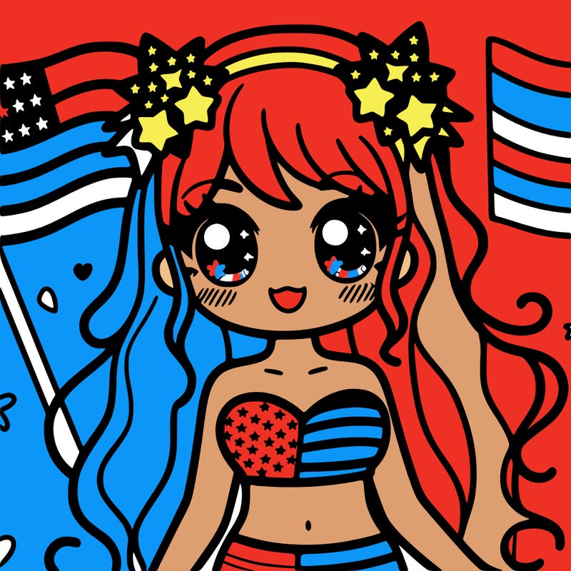 fourth of july pretty girl