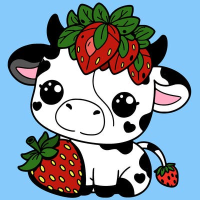 cute strawberry cow