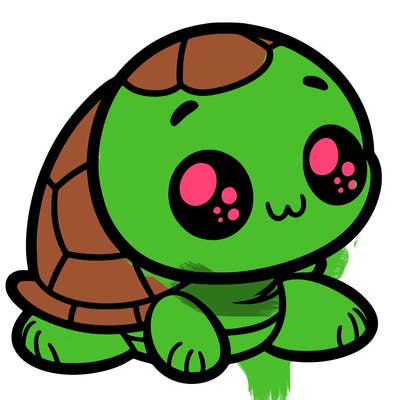 cute little animated turtle