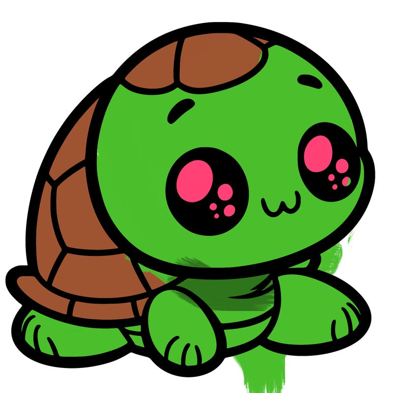cute little animated turtle