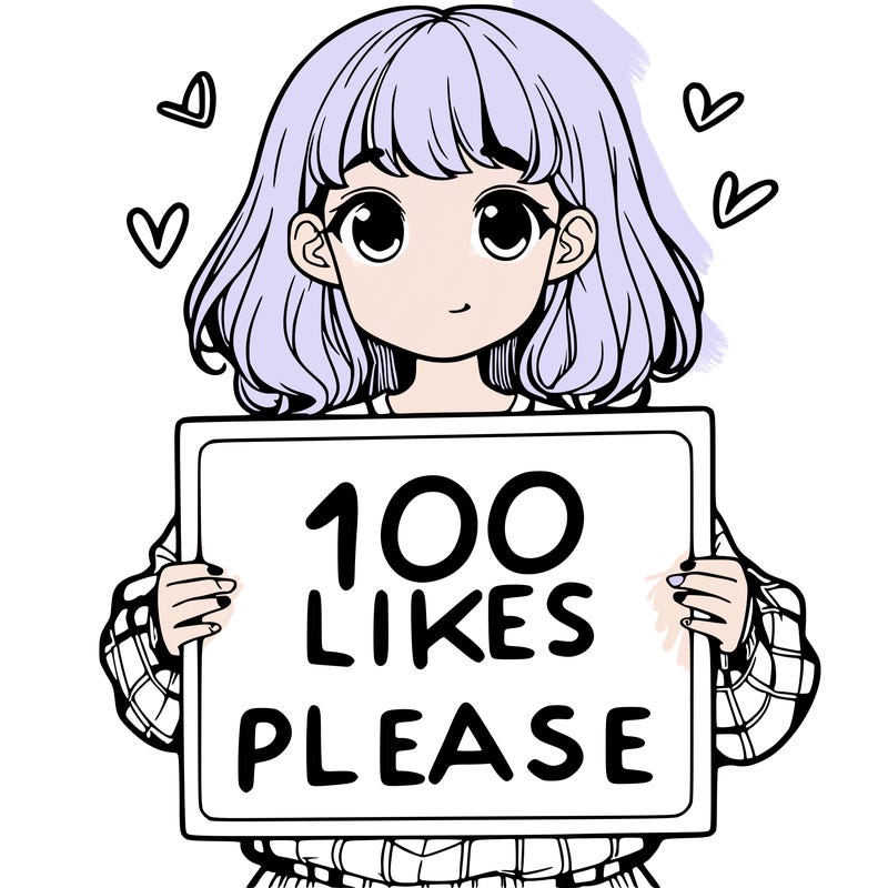 a girl holding a sign saying 100 likes please