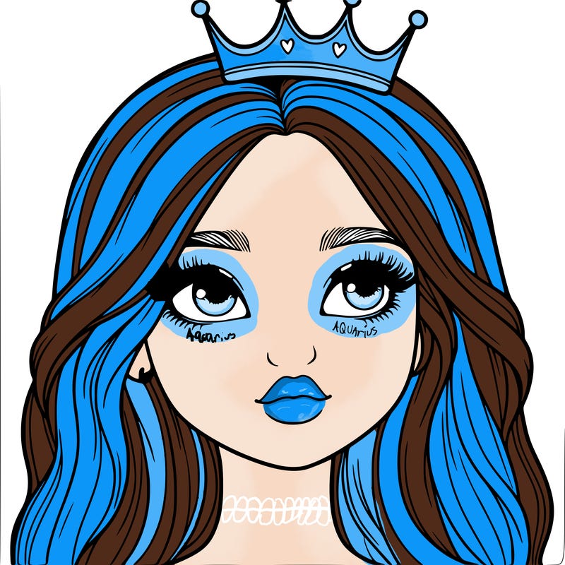 a realistic girl with a crown on