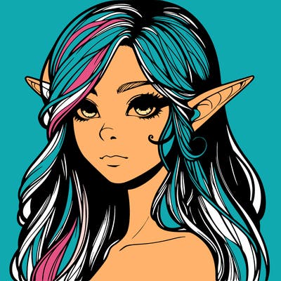 elf girl realistic dark fantasy