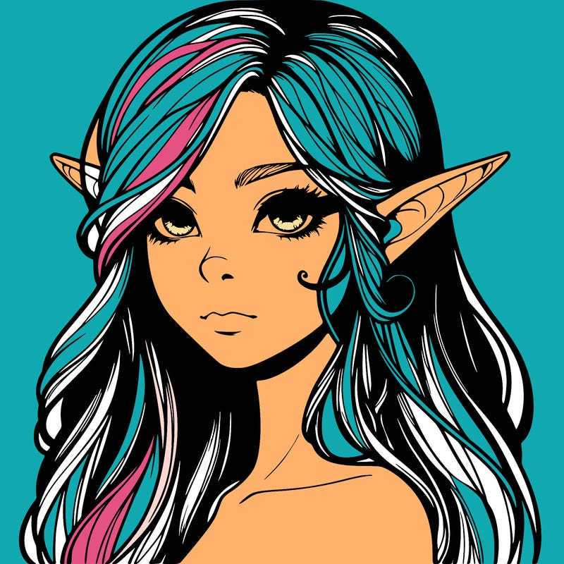 elf girl realistic dark fantasy