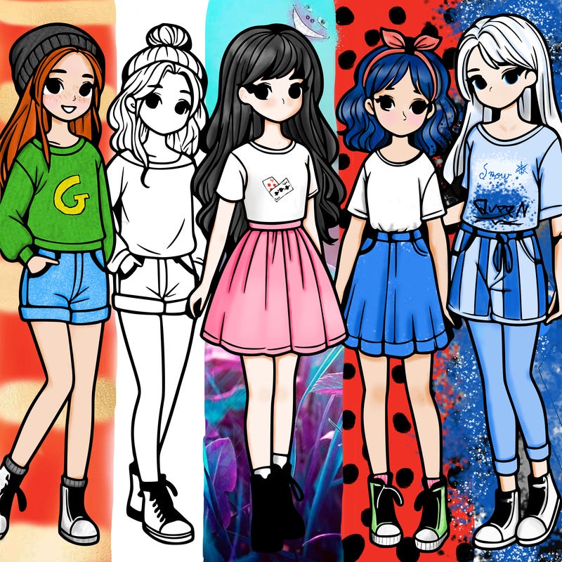 a group of five girls