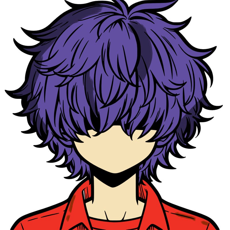 manga boy fluffy hair covering his eyes