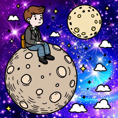 man on the moon looking down on earth