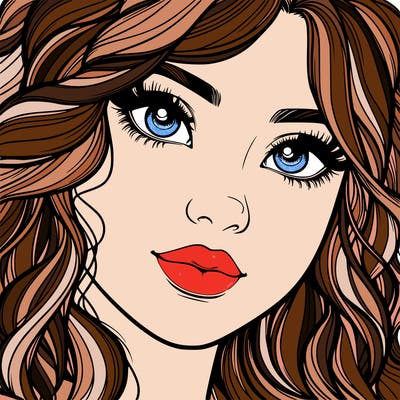 beautiful realistic girl close up to the camera with wavy hair,