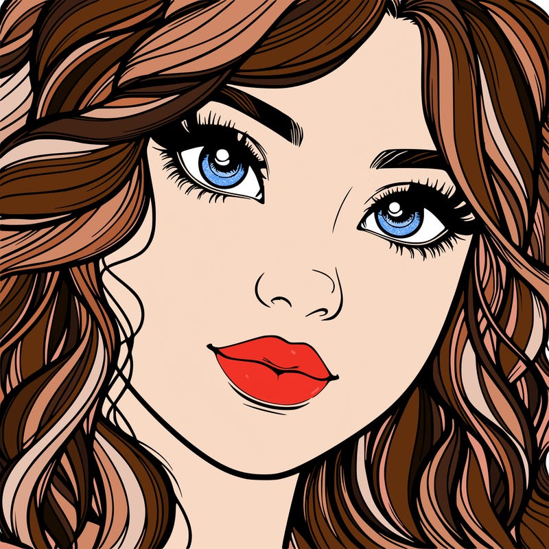 beautiful realistic girl close up to the camera with wavy hair,