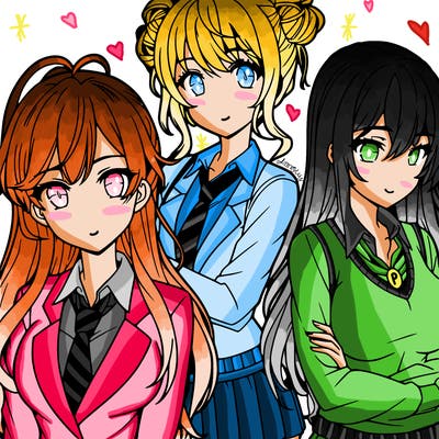 anime girls teenagers