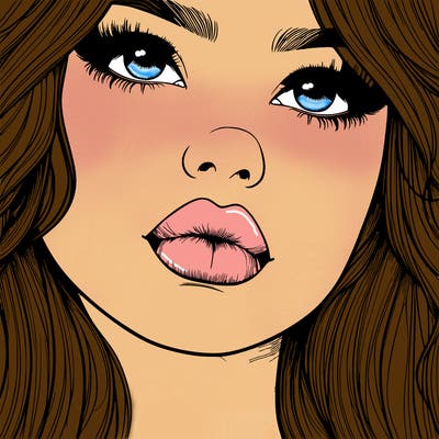 really realistic girl with lips