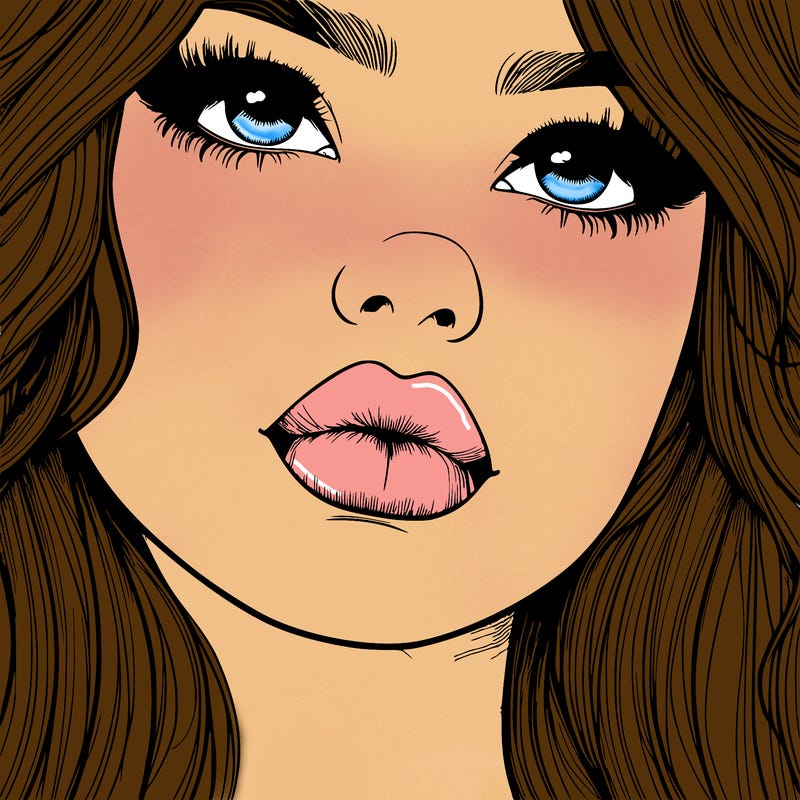 really realistic girl with lips