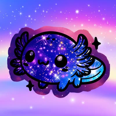 cute easy baby axolotl