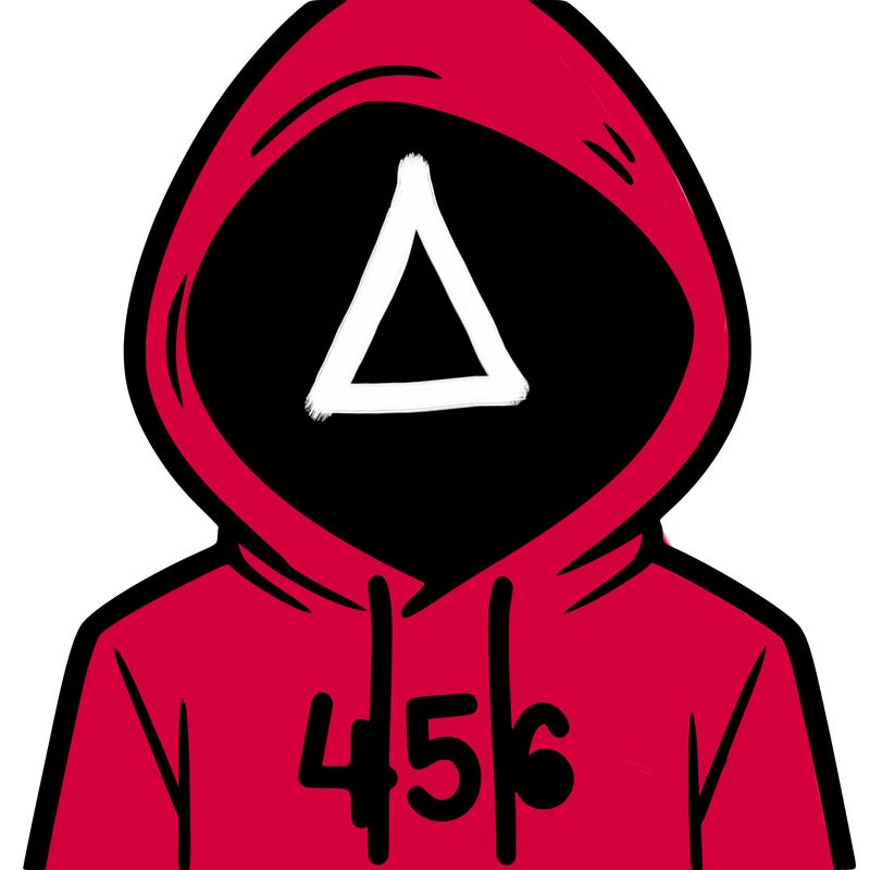 a person with non face waering a hoodie with a 456 symbol