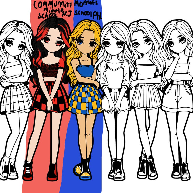 a group of girls realistic
