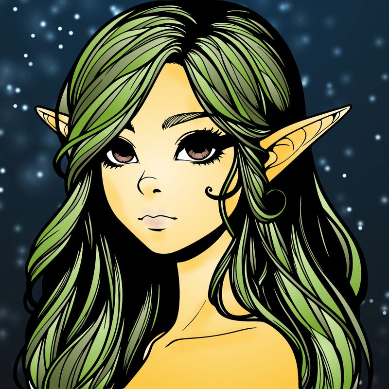 elf girl realistic dark fantasy