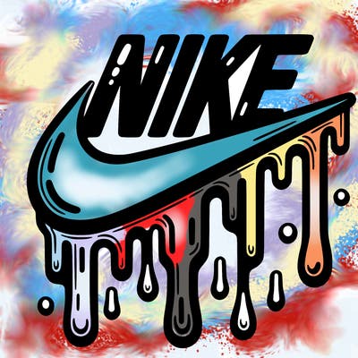 dripping nike logo