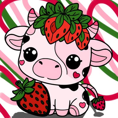 cute strawberry cow