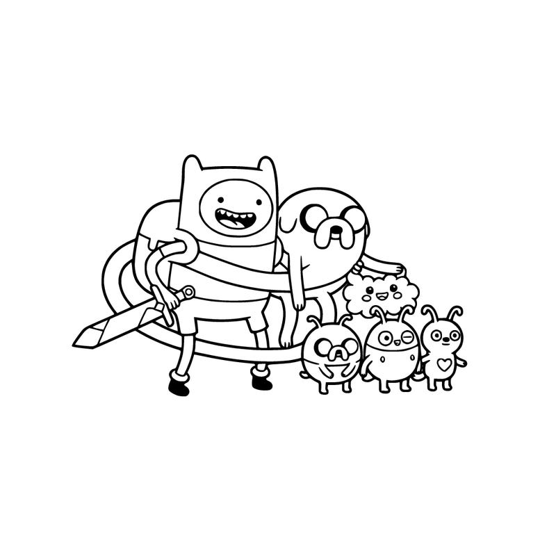 i want a picture of finn and jake from adventure time the show of them with the cuties