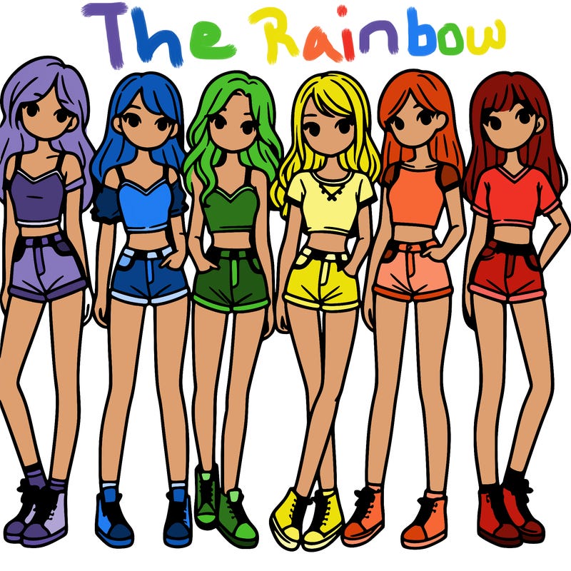 a group of girls wearing crop tops and shorts