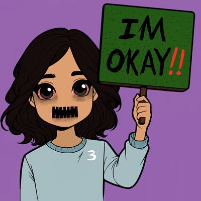 realistic girl holding up a sign