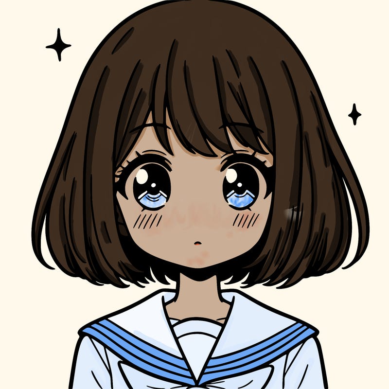 short-haired anime girl in school uniform