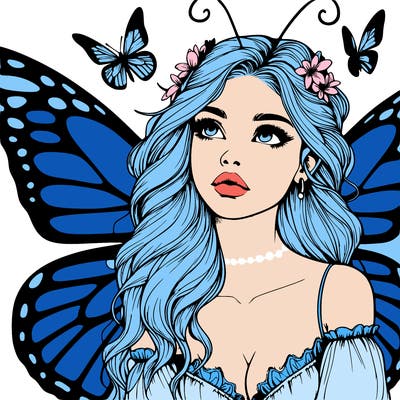 butterfly fairy realistic girl