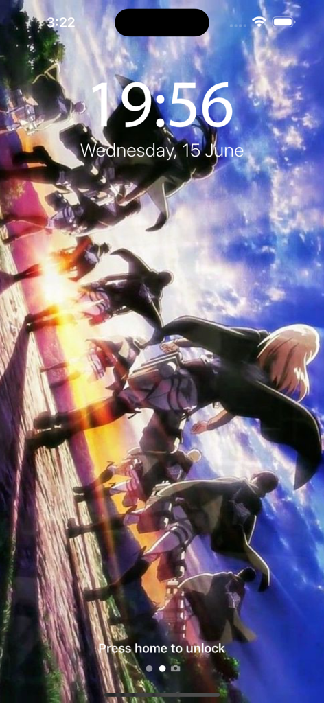 Anime Wallpaper Otaku HD - Anime wallpaper featuring Attack on Titan characters on an iPhone lock screen