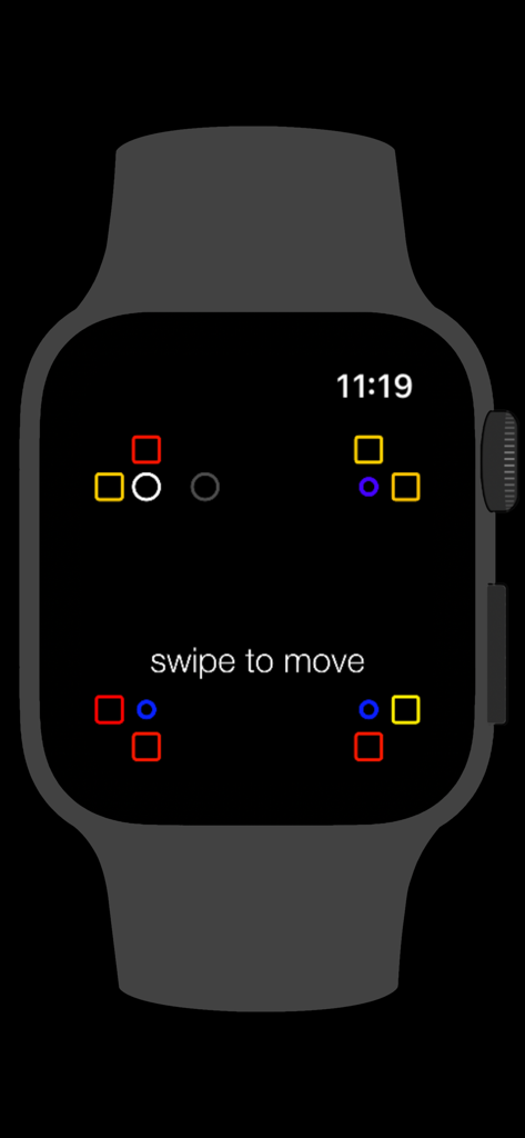 swipe - Un jeu de puzzle minimaliste appelé swipe affiché sur une Apple Watch