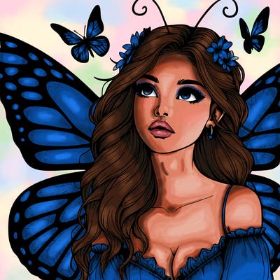butterfly fairy realistic girl