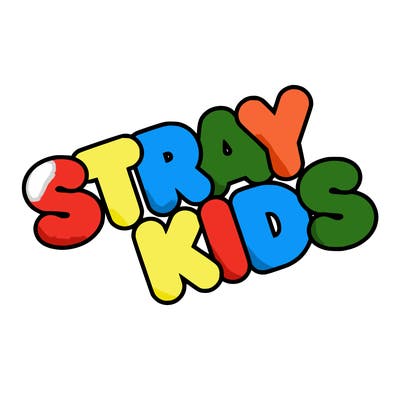bubble letters saying stray kids