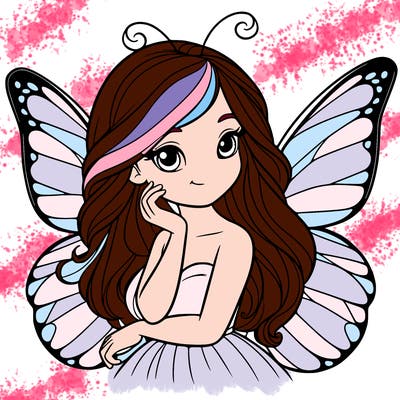 butterfly fairy with realistic hair