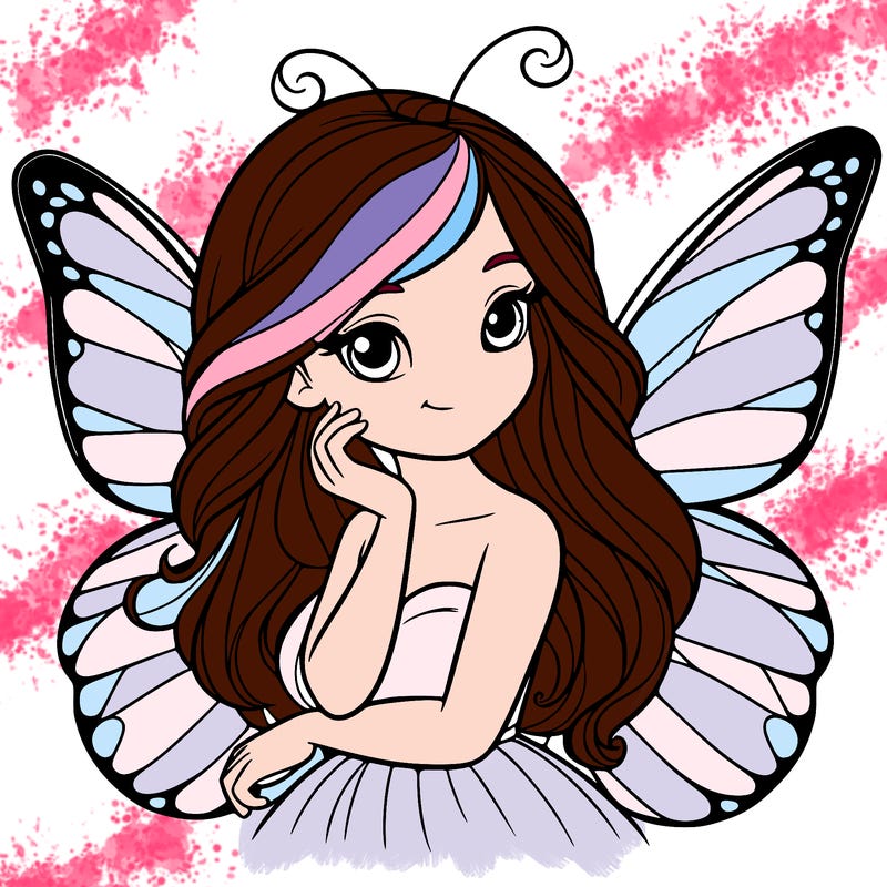 butterfly fairy with realistic hair